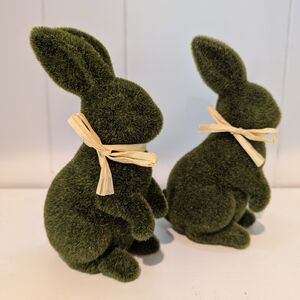 Green Fuzzy Bunny Decor
